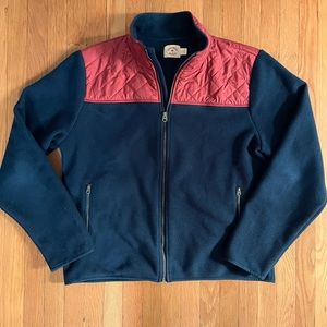 Brooks Brothers Red Fleece Navy Blue Zip Up Jacket Large Quilted